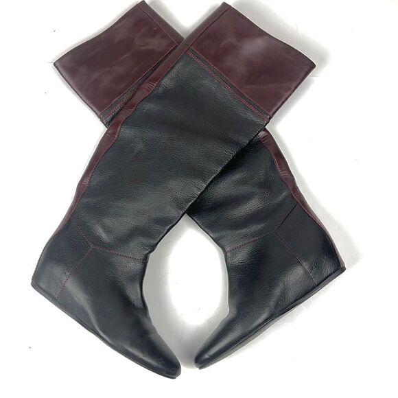 Lanvin colorblock leather riding boots - Picture 1 of 14